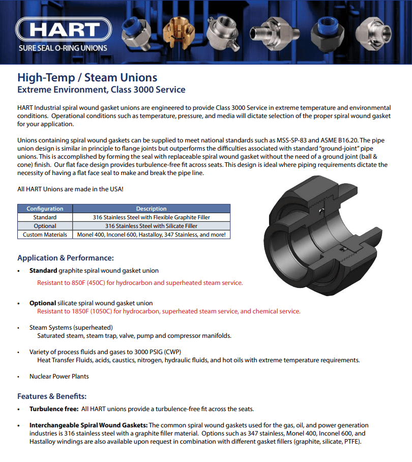 HART High-Temp Steam Unions - Technical Data Sheet.pdf HART High-Temp Steam Unions - Technical Data Sheet