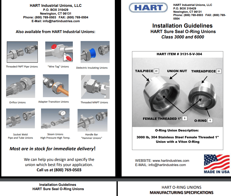 Installation Guidelines for Sure Seal O-Ring Unions