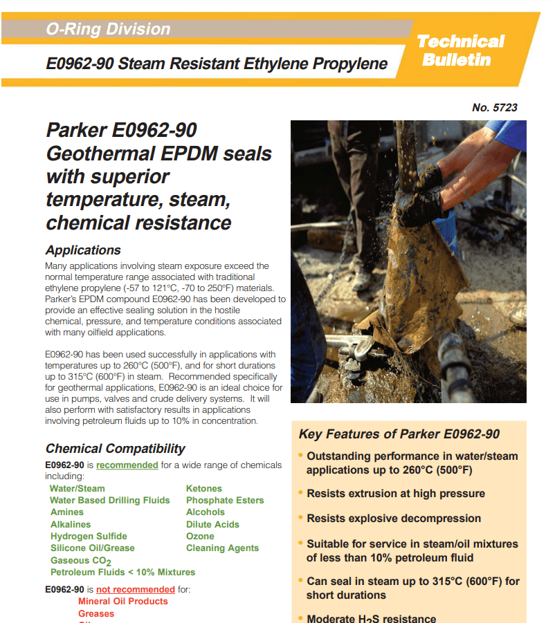 Steam Resistant Ethylene Propylene Tech Bulletin
