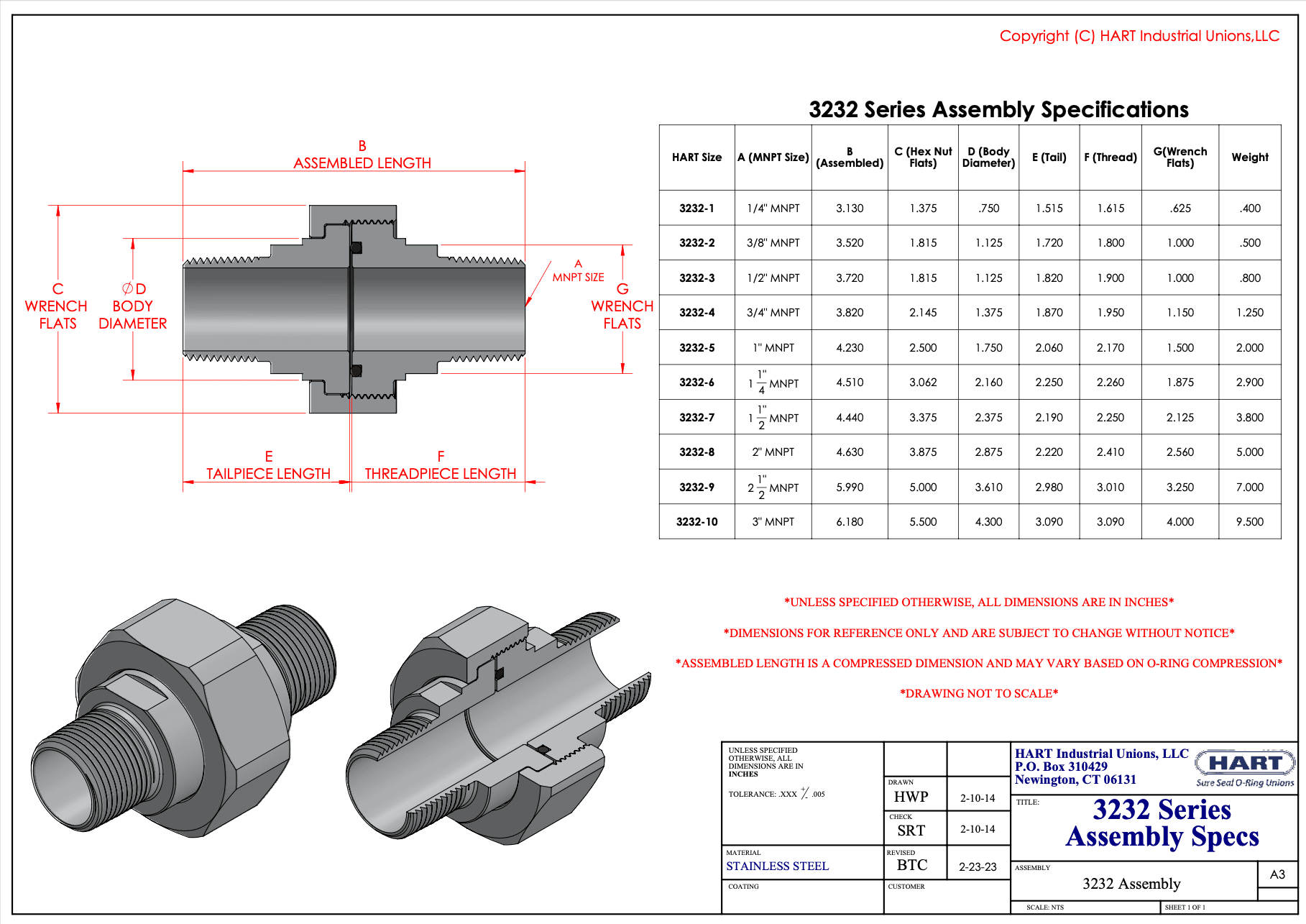 HART 3232 Series - Assembly Reference